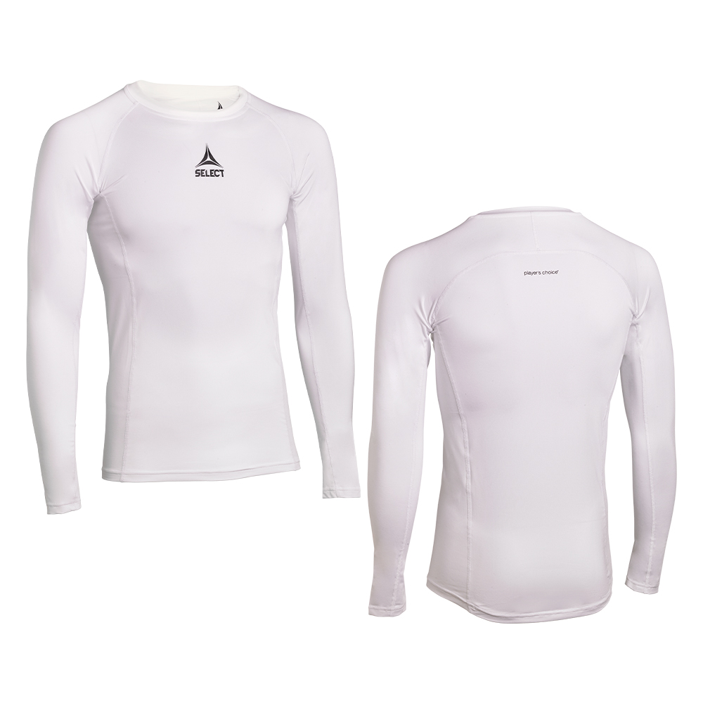 POLERA DE COMPRESION MANGA LARGA BLANCA